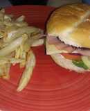 Hamburguesa casera en freidora de aire