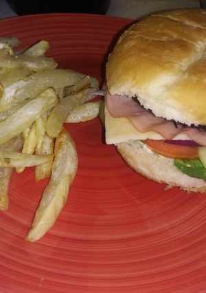 Una foto de Hamburguesa casera en freidora de aire
