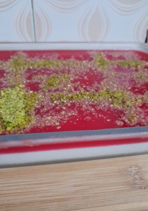 A picture of Mahalabia dessert (rose flavour).
