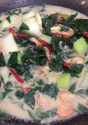 Foto resep Lodeh daun katuk + labu air + udang