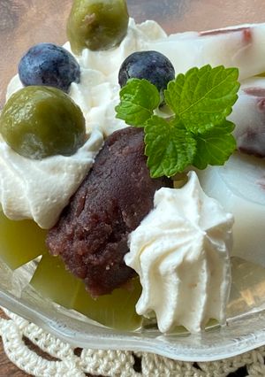 A picture of Japanese Matcha Agar Jelly.