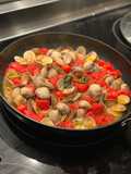 Cockles, mini tomatoes, pasta