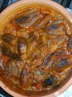 صورة لوصفة طاجن باميه باللحمه الضاني