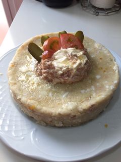 Una foto de Timbal de patata y atún