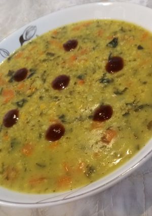عکسی از دستور آش جو پرک و هویج🍜