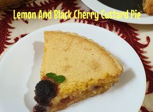 Foto resep Black Cherry And Lemon Custard Pie