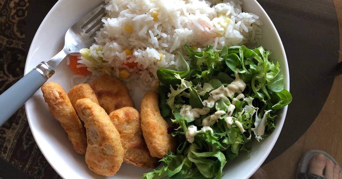 Super easy chicken nuggets rice Recipe by M - Cookpad