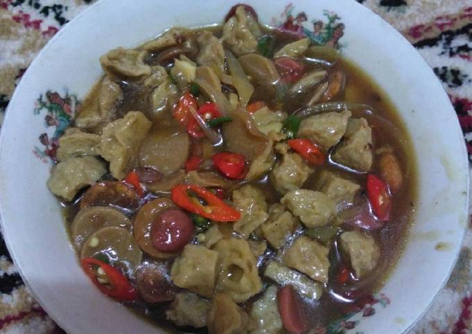 Resep Bakso Sosis Saos Lada Hitam Enakkk Oleh Luthfia Fatin Cookpad