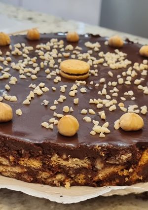 Una foto de Tarta de galletas y chocolate