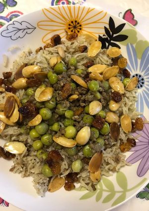 صورة لوصفة رز ببزاليا ولحم مفروم