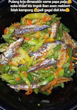 Foto resep Tumis buncis + ikan asin benggol
