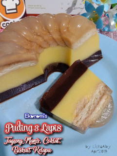 Foto resep Puding 3 Lapis Ekonomis (Jagung Manis, Coklat, Biskuit Kelapa)