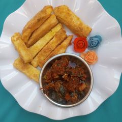 A picture of Coated yam fries.