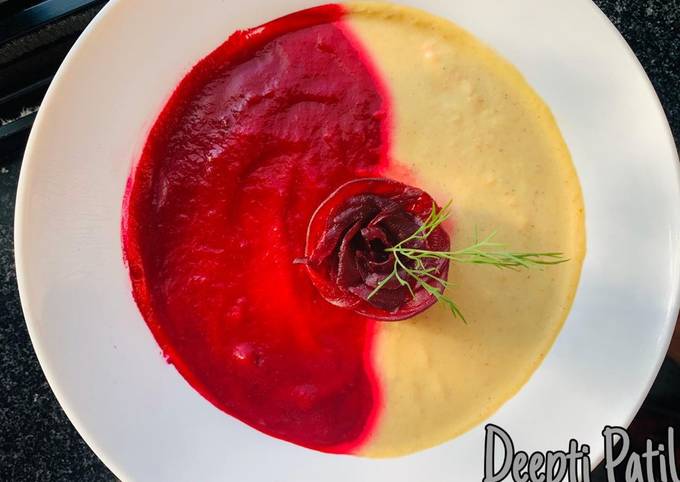 Recipe of Any-night-of-the-week Vegan curried cauliflower and beetroot soup
