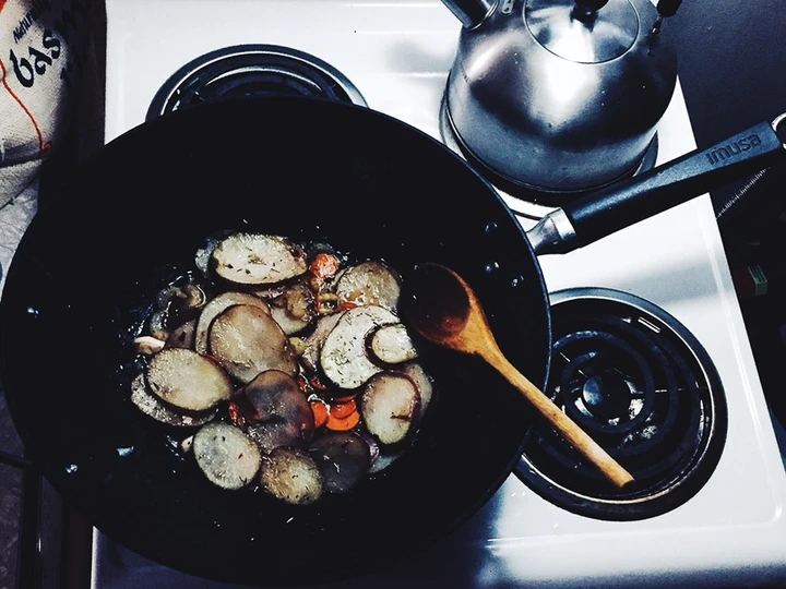 Easy Steps to Make Recipe Fried Potatoes &amp;amp; Carrots that is Delicious, Addictive}