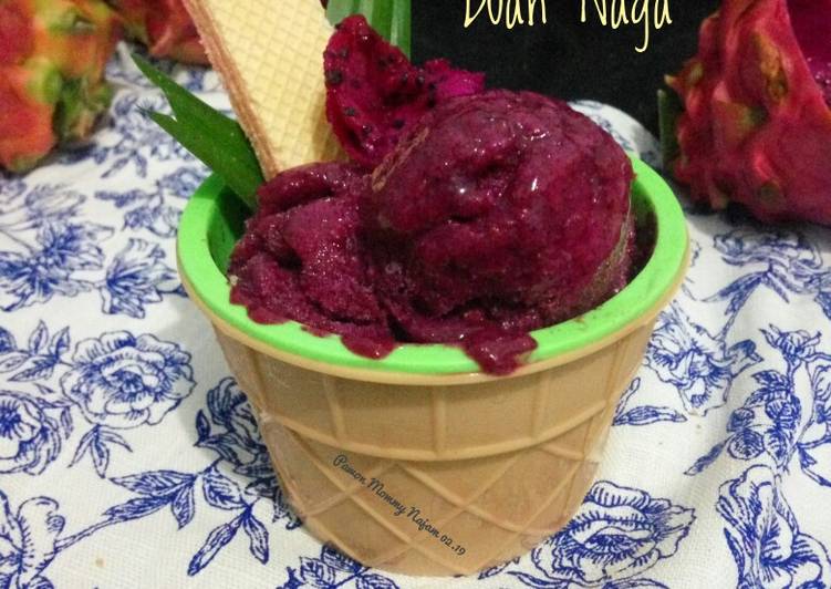 Langkah Mudah untuk Menyiapkan Es Krim Buah Naga Simpel Anti Gagal