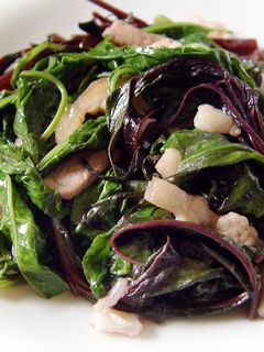 【厚生廚房】(原生蔬菜)肉絲蒜炒青葙菜 的食譜成品照片