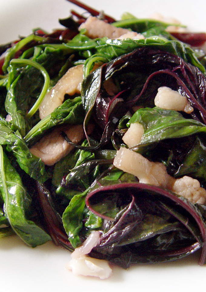 【厚生廚房】(原生蔬菜)肉絲蒜炒青葙菜 的食譜成品照片