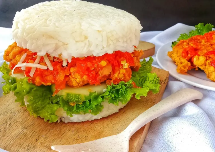 Siap Saji Burger Nasi Ayam Geprek Yummy Mantul