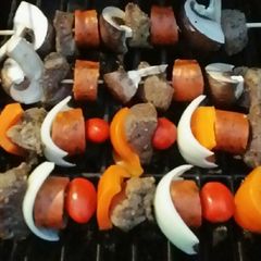 A picture of Brad's grilled teriyaki kabobs.