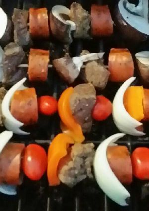 A picture of Brad's grilled teriyaki kabobs.