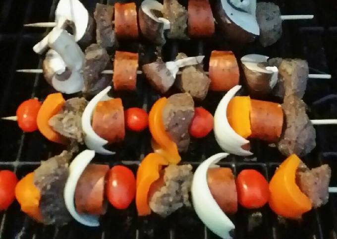 Steps to Make Quick Brad&#39;s grilled teriyaki kabobs