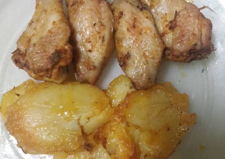 Alitas de pollo adobadas al horno