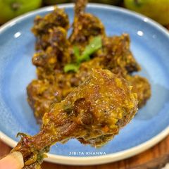 A picture of Jibita’s Green Mango Mint Chicken Lollipop.