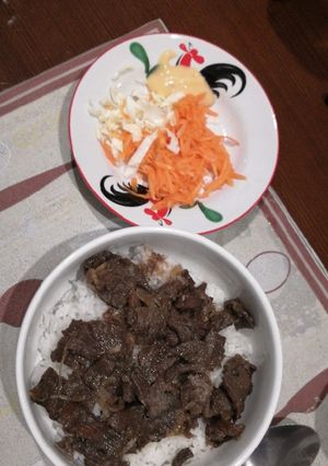 Foto resep Rice bowl beef teriyaki dirumah aja