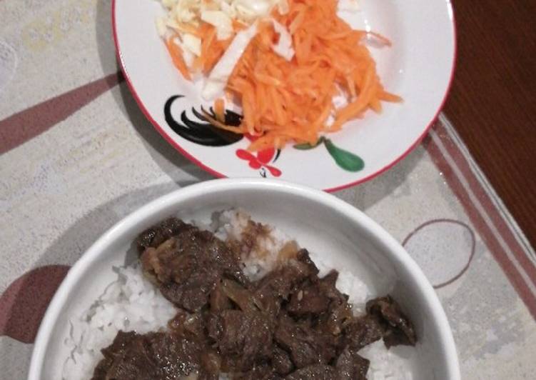 Langkah Mudah untuk Memasak Rice bowl beef teriyaki dirumah aja yang Enak Banget
