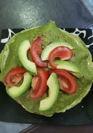 Una foto de Torta de panqueques de espinaca saludable