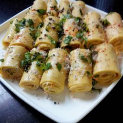 A picture of Popular Gujarati farsan KHANDVI.