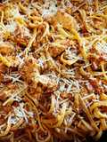 Creamy Tomato Garlic Butter Chicken Pasta