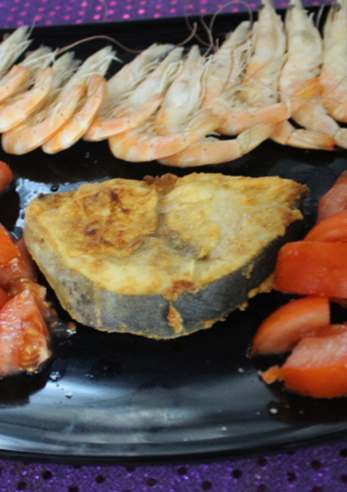 Una foto de Pez espada con gambas