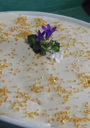 Una foto de Tarta de galletas con crema de dulce de leche