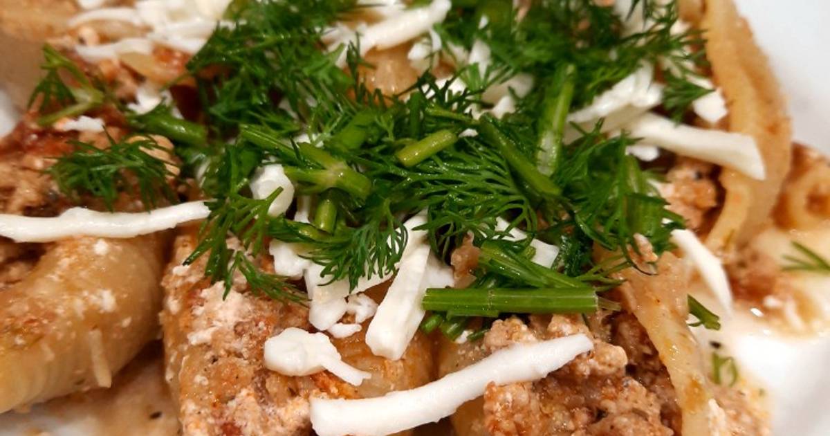 Ракушки конкильони фаршированные фаршем рецепт – Европейская кухня: Основные блюда. «Еда»