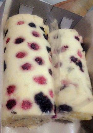 Foto resep Steamed Roll Cake "Mulberry Sweetheart"