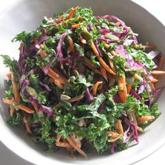 A picture of Kale Coleslaw with Yoghurt Dressing.