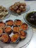 Pulpos a la provenzal, mejillones gratinados, rabas y langostino