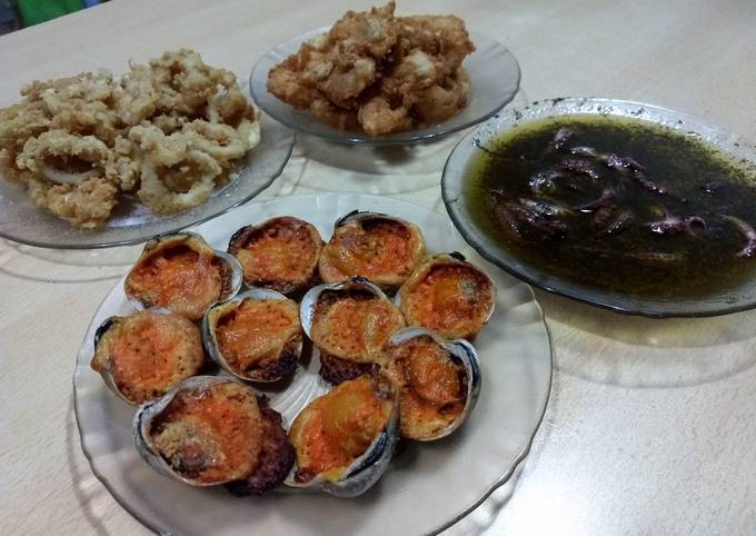 Pulpos A La Provenzal, Mejillones Gratinados, Rabas Y Langostino Receta ...