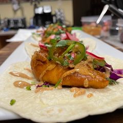 A picture of Baja Fish Tacos.