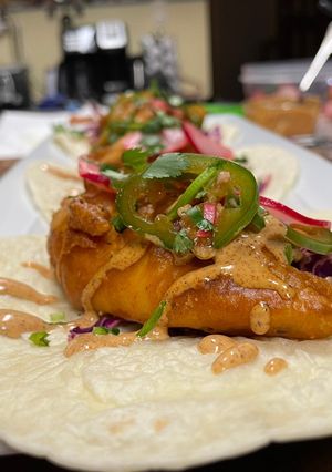 A picture of Baja Fish Tacos.