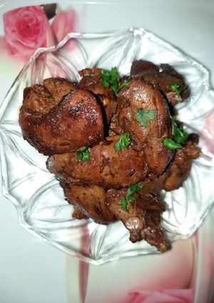 A picture of Chicken Kaleji stir fry.