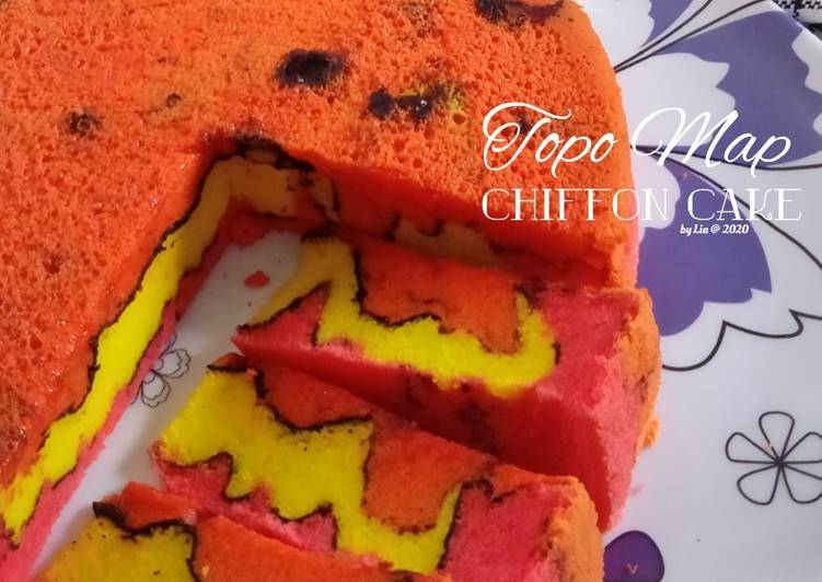 Resep Topo Map Chiffon Cake Anti Gagal