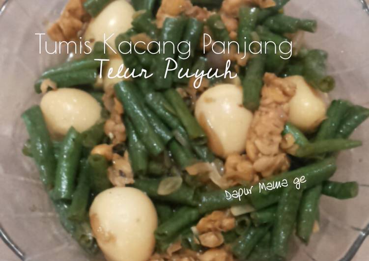 Bagaimana memasak Tumis Kacang Panjang telur puyuh, Lezat