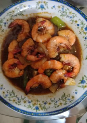 Foto resep Udang saus lada hitam
