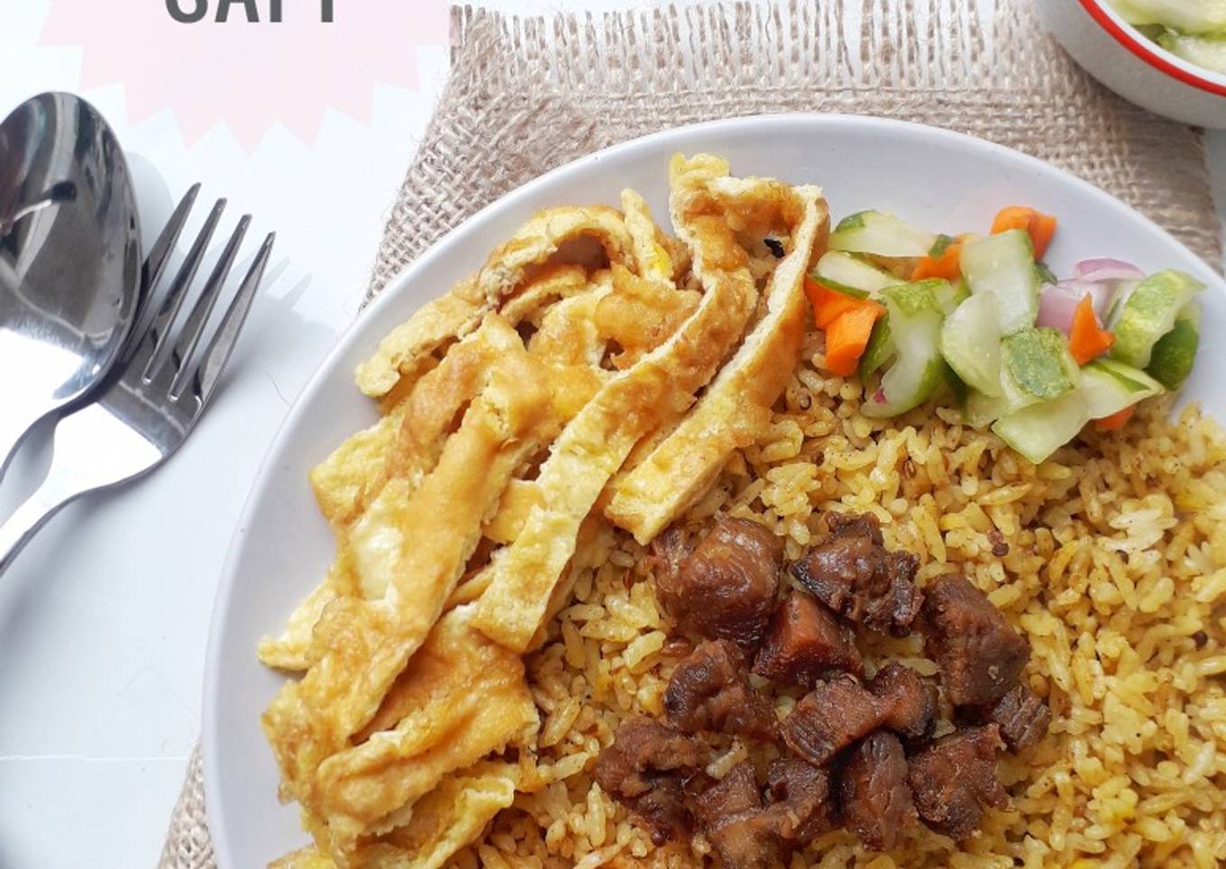 Kebuli daging sapi rice cooker
