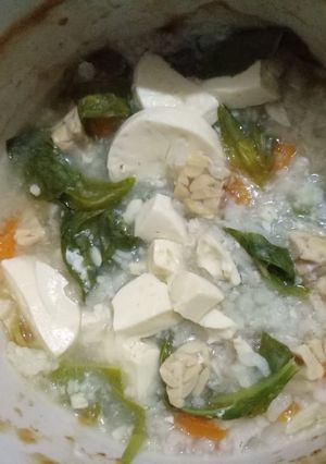 Foto resep Bubur tim ayam 4 ⭐+ tofu