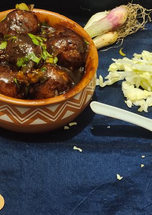 A picture of Leftover rice Manchurian.