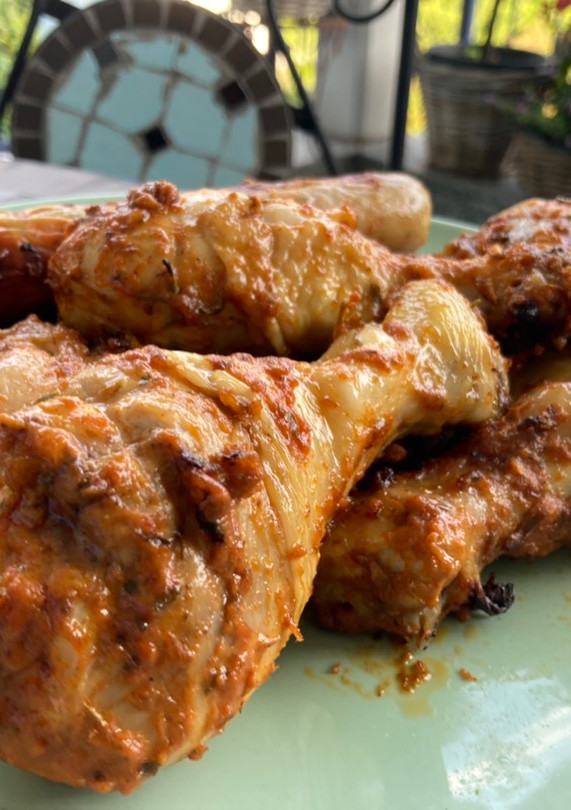 Una foto de Muslos de pollo a la barbacoa